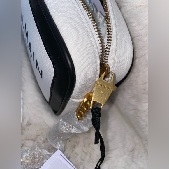 Balmain B-Army Camera Bag Gab Blanc Noir NEW - Picture 7 of 8